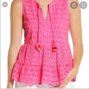 Vineyard Vines Pink Eyelet Tank Top sz small NWT